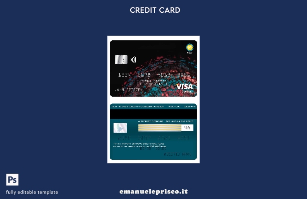 modello di carta classica per visto bancario USA MOVO in stile verificato